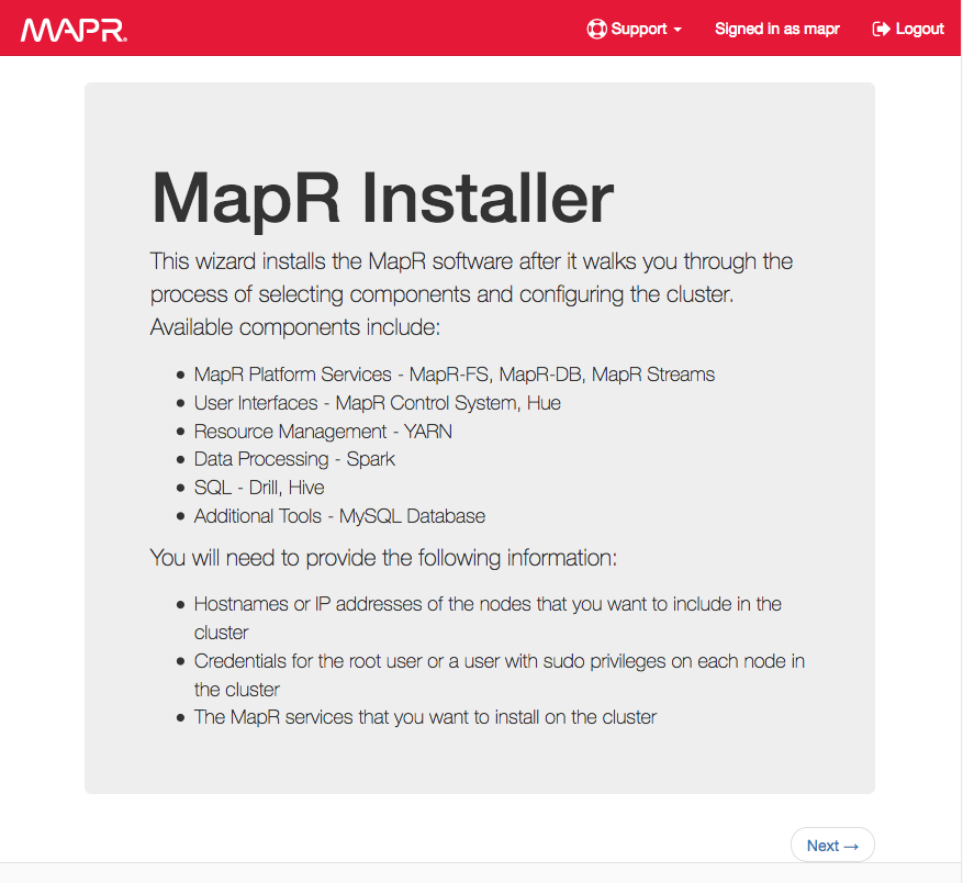 MapR GUI Installer