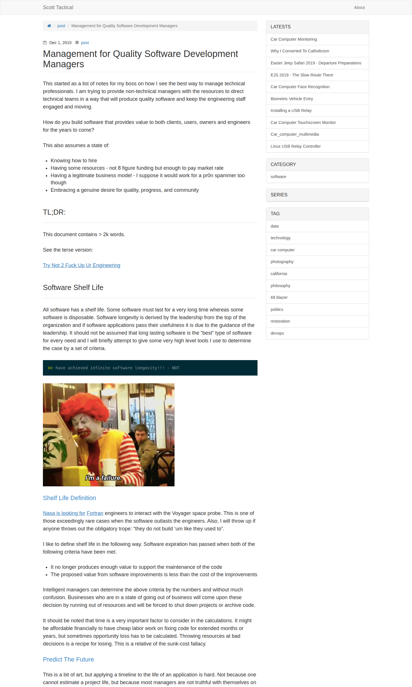 Before: Bootstrap 3 ‘Beg’ theme